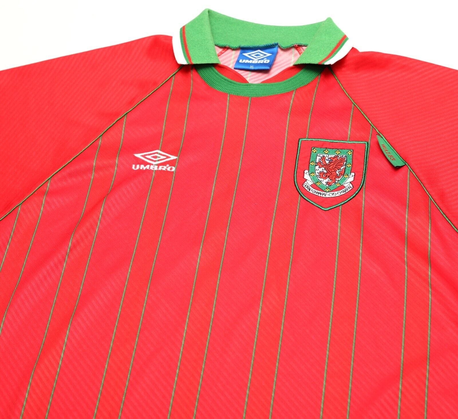 1994/96 RUSH #9 Wales Vintage Umbro Home Football Shirt Jersey (L/XL)