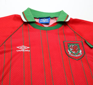 1994/96 RUSH #9 Wales Vintage Umbro Home Football Shirt Jersey (L/XL)