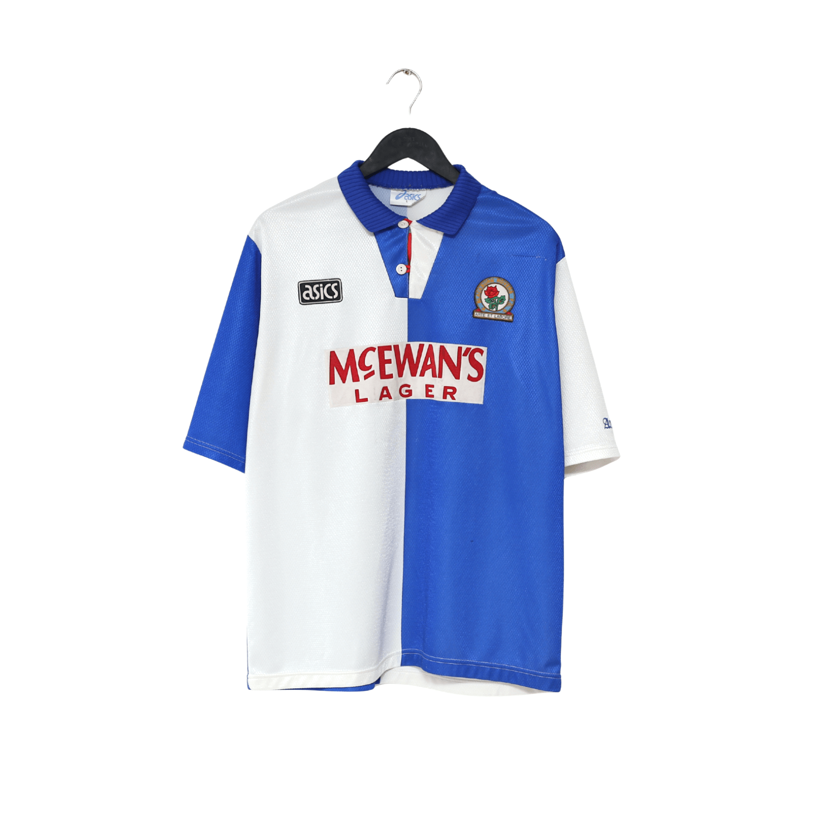 1994/96 SHEARER #9 Blackburn Rovers Vintage Asics Home Football Shirt (L)