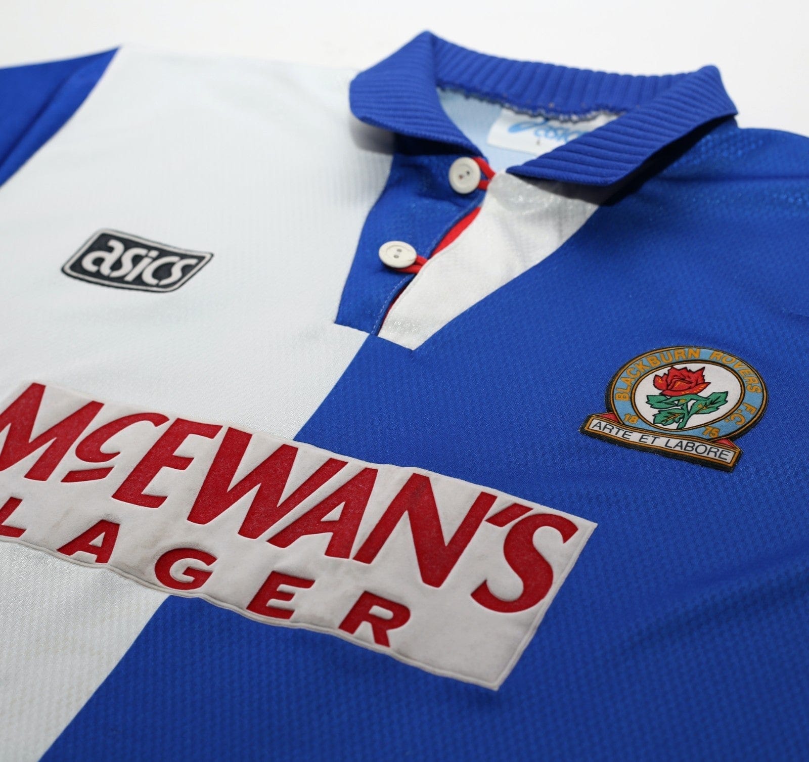 1994/96 SHEARER #9 Blackburn Rovers Vintage Asics Home Football Shirt (L)