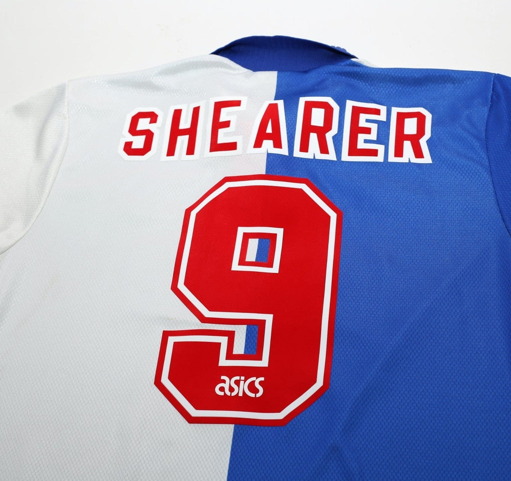 1994/96 SHEARER #9 Blackburn Rovers Vintage Asics Home Football Shirt (L)