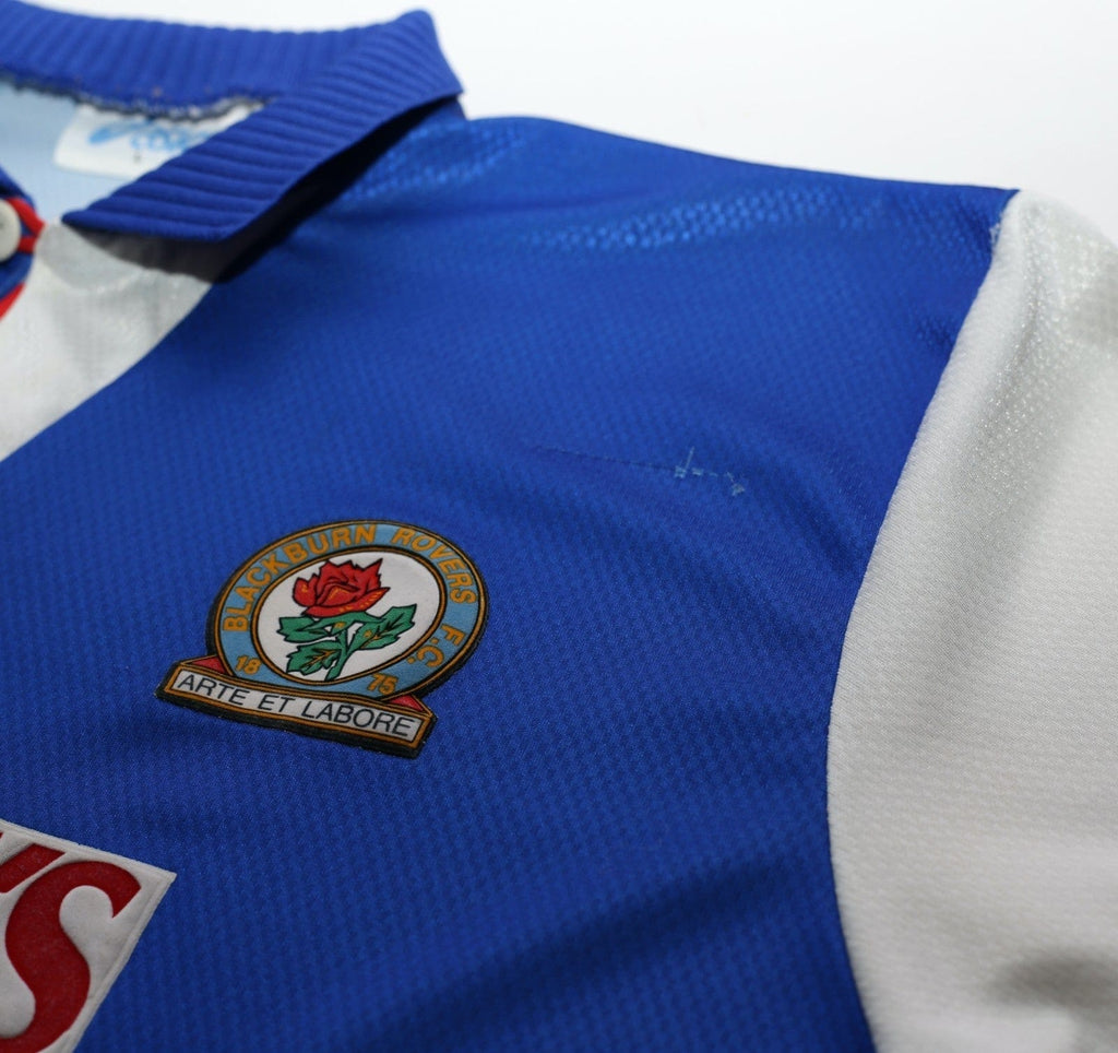1994/96 SHEARER #9 Blackburn Rovers Vintage Asics Home Football Shirt (L)