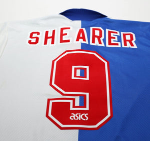 1994/96 SHEARER #9 Blackburn Rovers Vintage Asics Home Football Shirt (L)