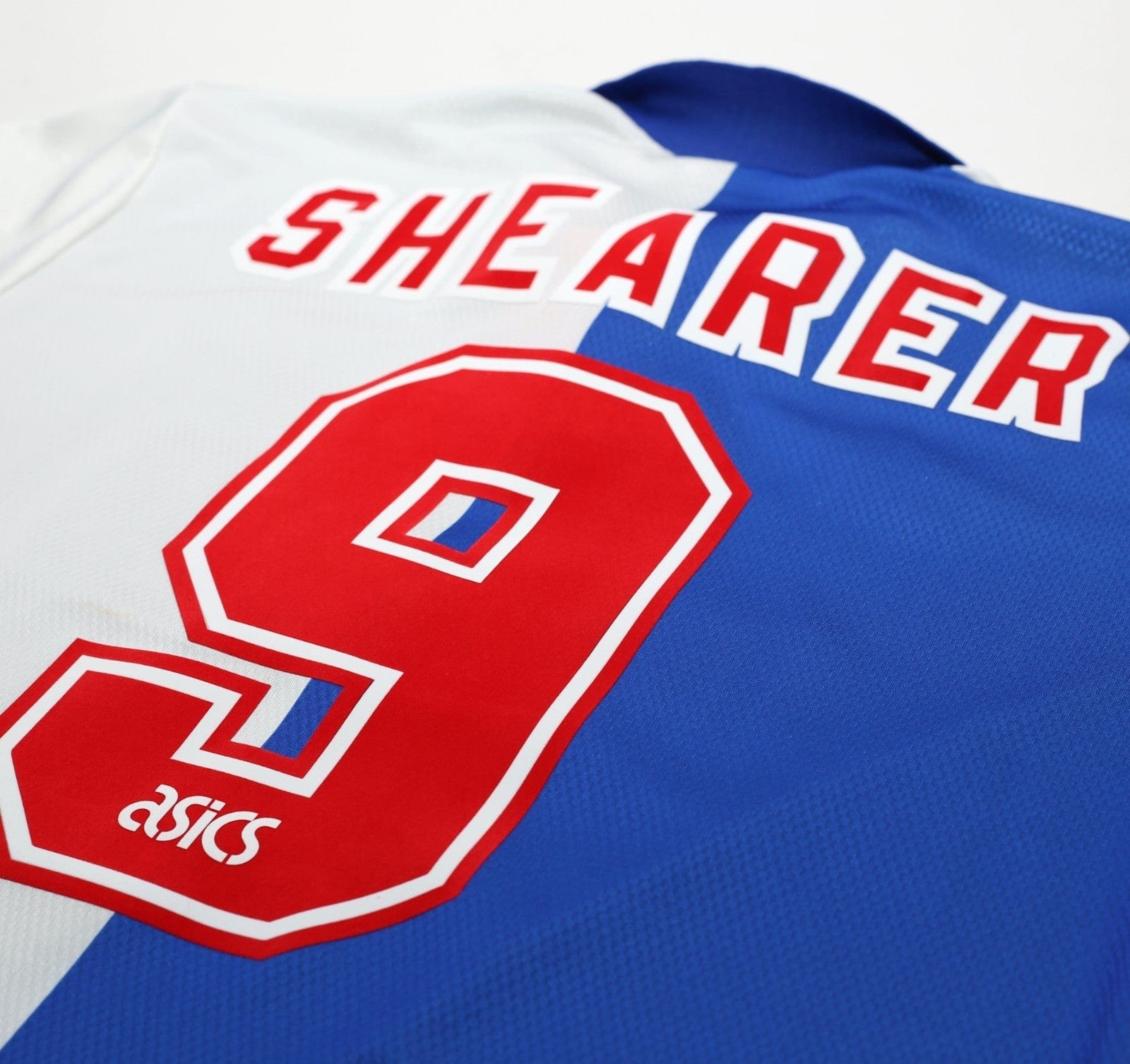 1994/96 SHEARER #9 Blackburn Rovers Vintage Asics Home Football Shirt (L)