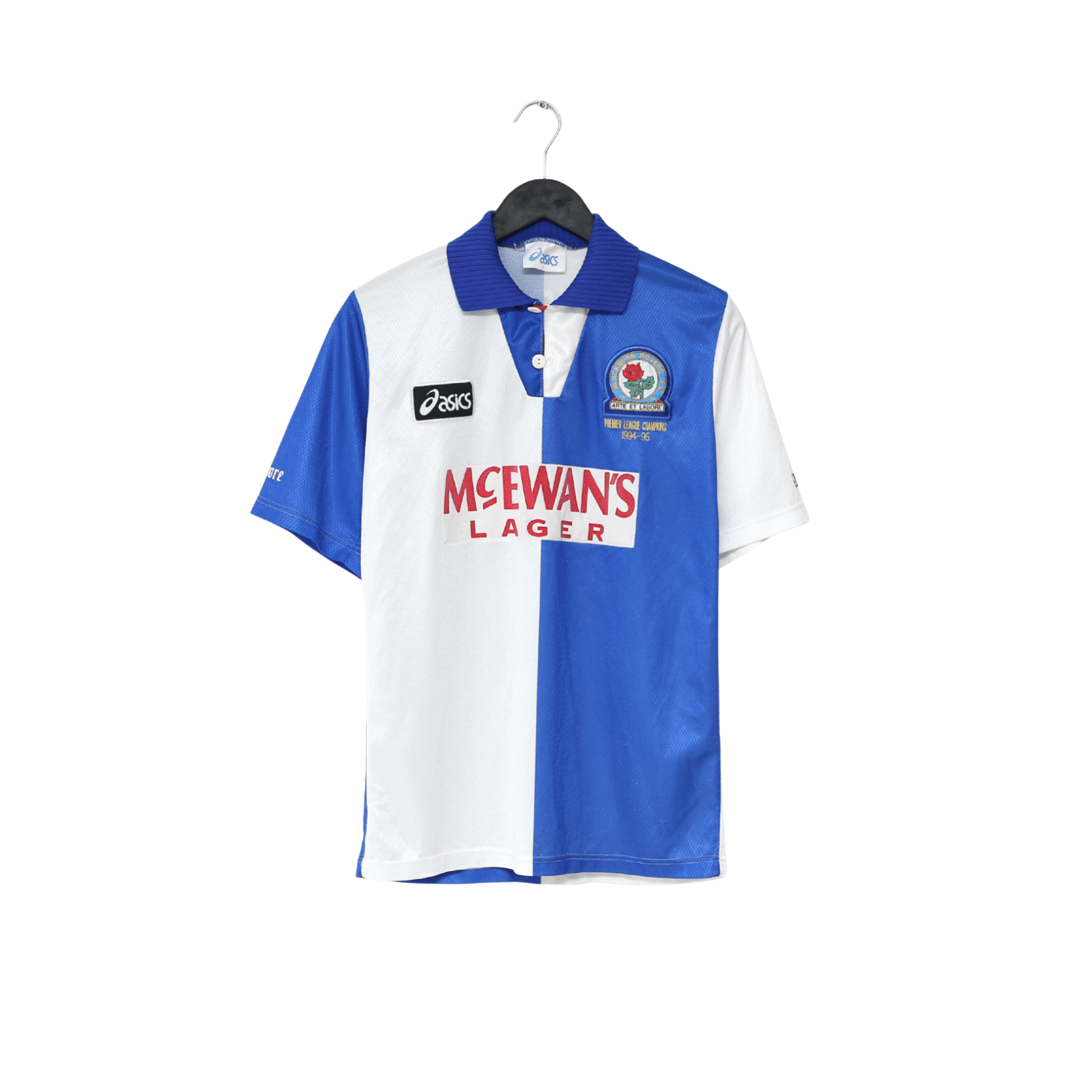 1994/96 SHEARER #9 Blackburn Rovers Vintage Asics Home Football Shirt (S)