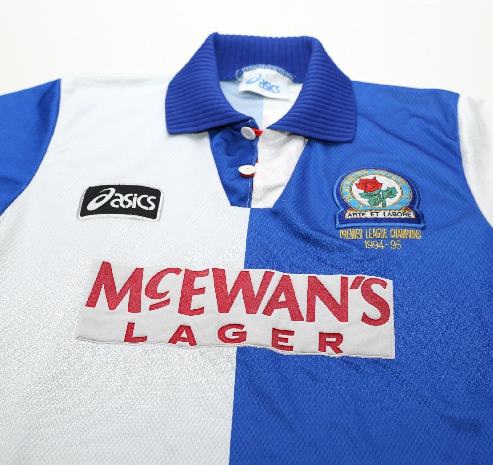 1994/96 SHEARER #9 Blackburn Rovers Vintage Asics Home Football Shirt (S)