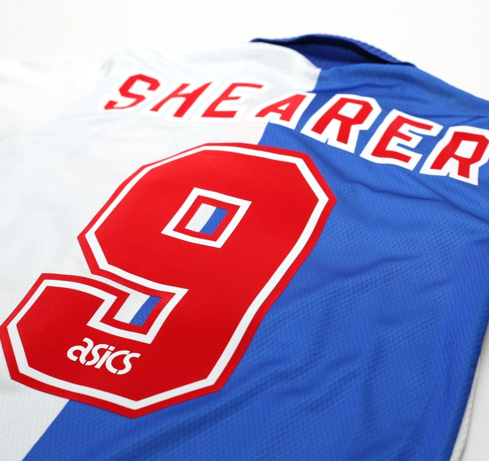 1994/96 SHEARER #9 Blackburn Rovers Vintage Asics Home Football Shirt (S)