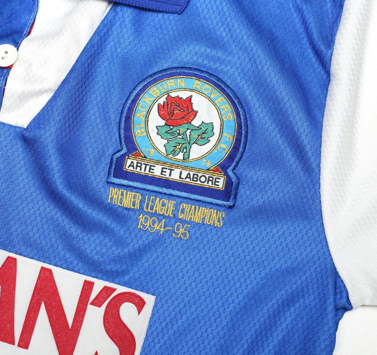 1994/96 SHEARER #9 Blackburn Rovers Vintage Asics Home Football Shirt (S)