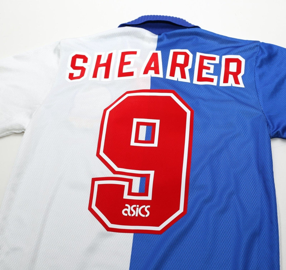 1994/96 SHEARER #9 Blackburn Rovers Vintage Asics Home Football Shirt (S)
