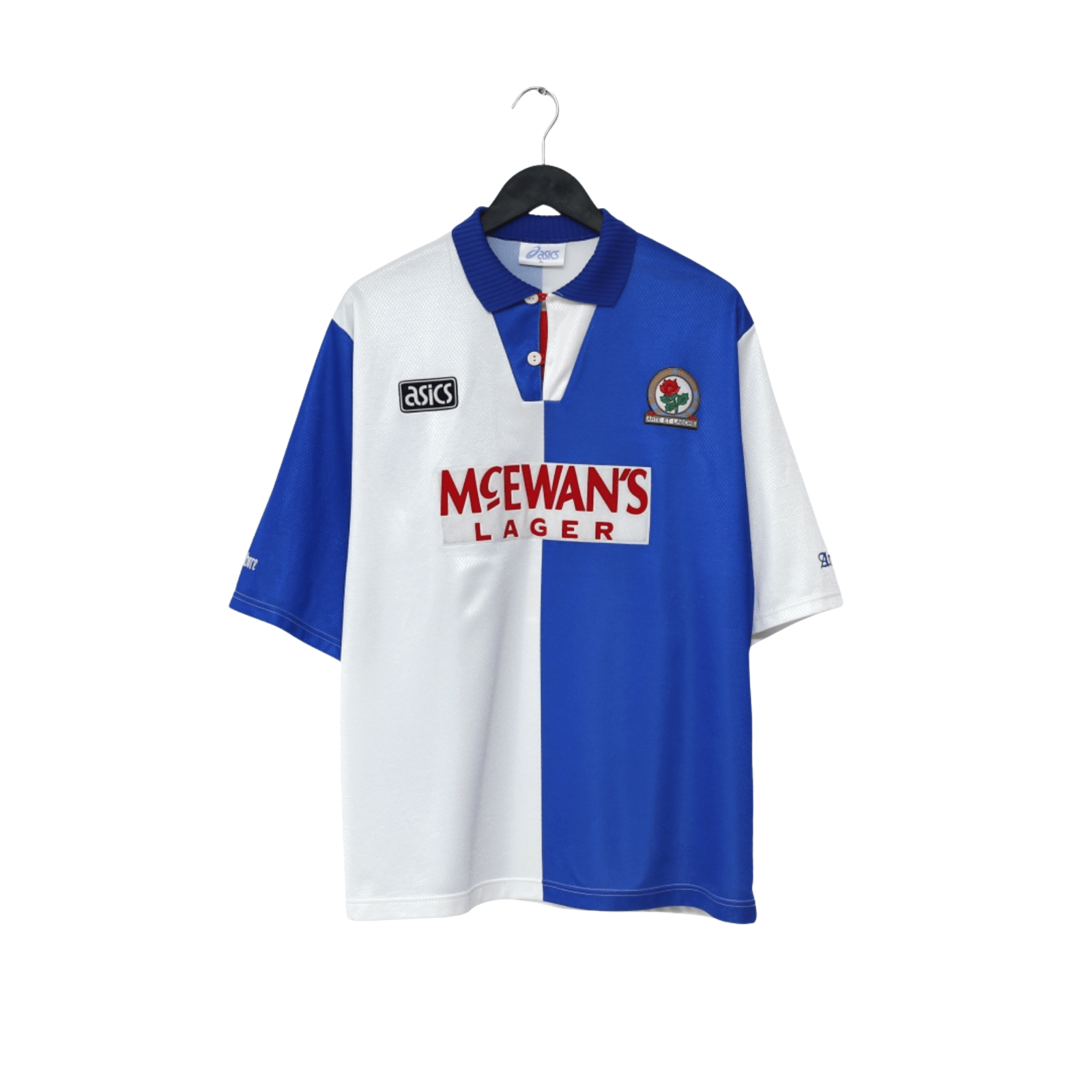 1994/96 Shearer #9 Blackburn Rovers Vintage ASICS Home Football Shirt (XL)