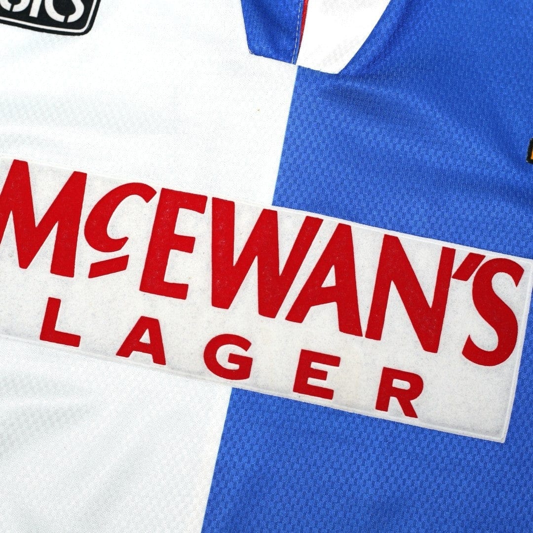 1994/96 Shearer #9 Blackburn Rovers Vintage ASICS Home Football Shirt (XL)