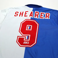 1994/96 Shearer #9 Blackburn Rovers Vintage ASICS Home Football Shirt (XL)