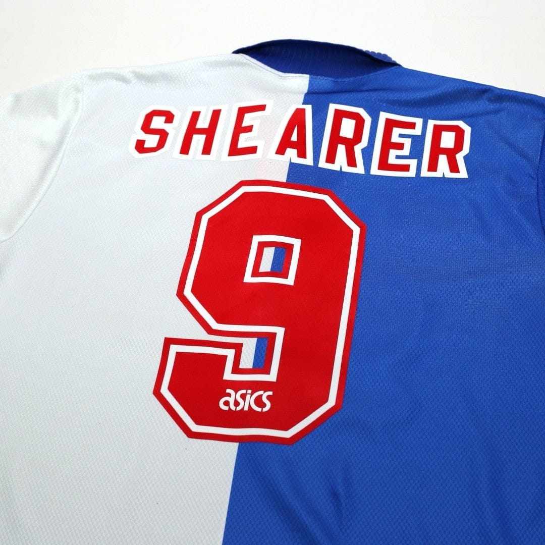 1994/96 Shearer #9 Blackburn Rovers Vintage ASICS Home Football Shirt (XL)