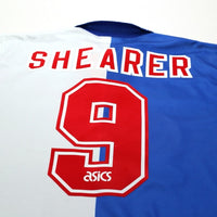 1994/96 Shearer #9 Blackburn Rovers Vintage ASICS Home Football Shirt (XL)