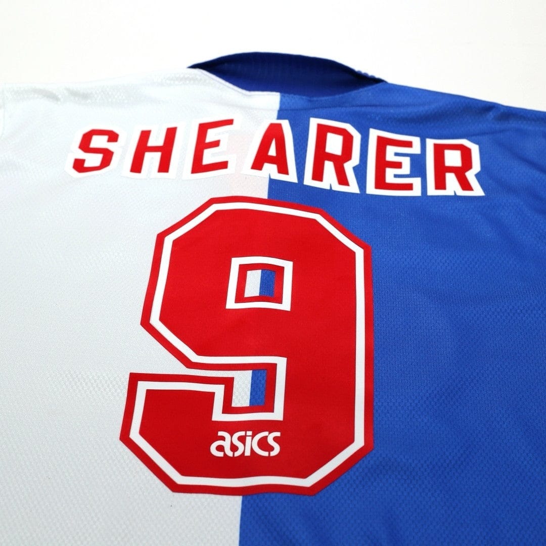 1994/96 Shearer #9 Blackburn Rovers Vintage ASICS Home Football Shirt (XL)