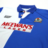 1994/96 Shearer #9 Blackburn Rovers Vintage ASICS Home Football Shirt (XL)