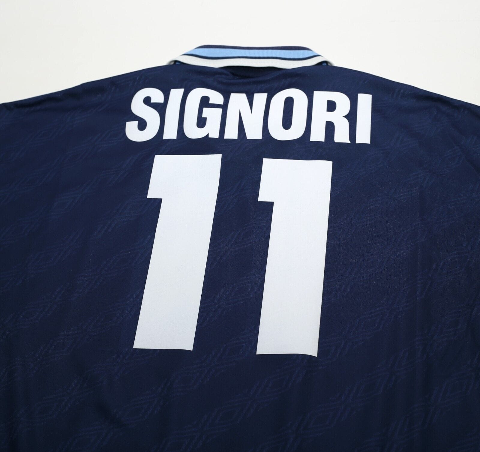 1994/96 Signori #11 Lazio Vintage Umbro Away Football Shirt (L)