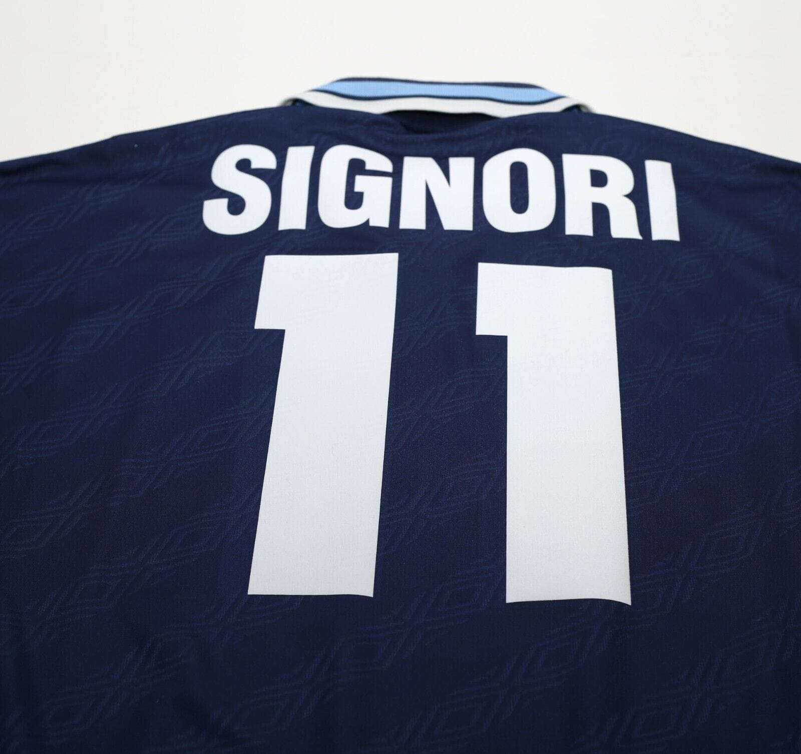 1994/96 SIGNORI #11 Lazio Vintage Umbro Away Football Shirt (L)