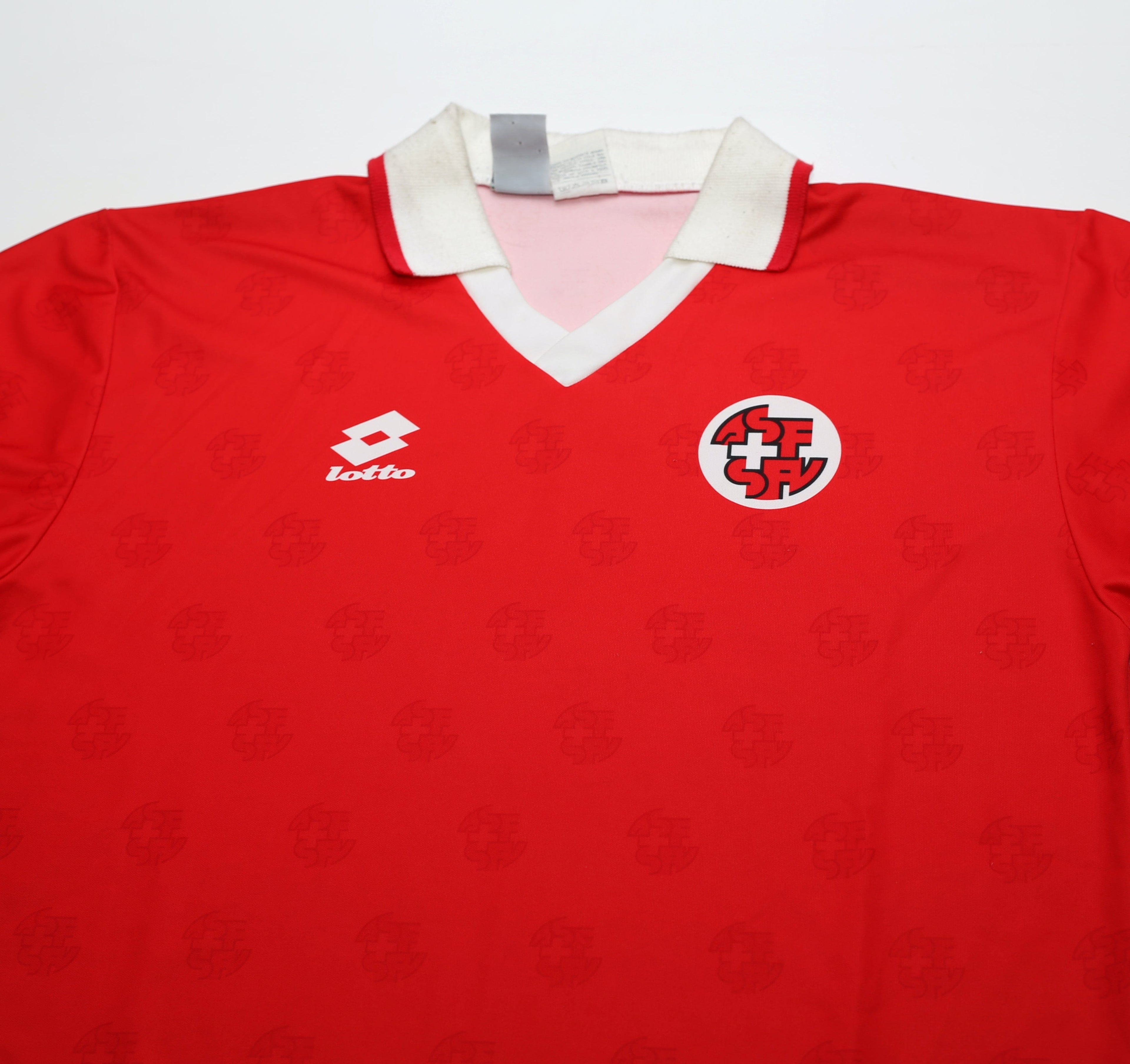 1994/96 SWITZERLAND Vintage Lotto Home Football Shirt (L)