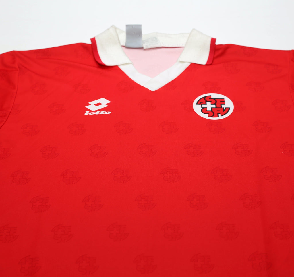 1994/96 SWITZERLAND Vintage Lotto Home Football Shirt (L)