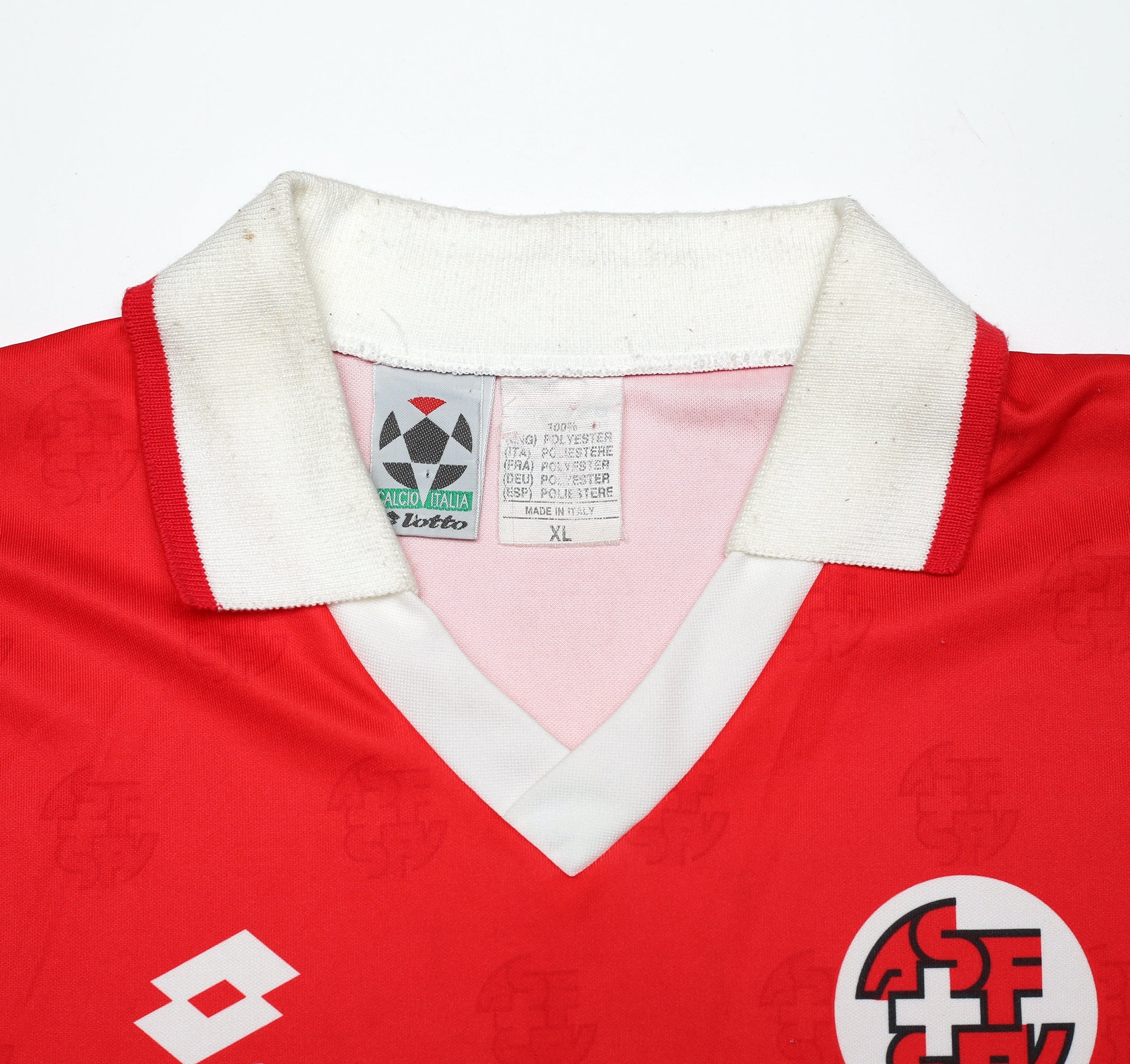 1994/96 SWITZERLAND Vintage Lotto Home Football Shirt (L)