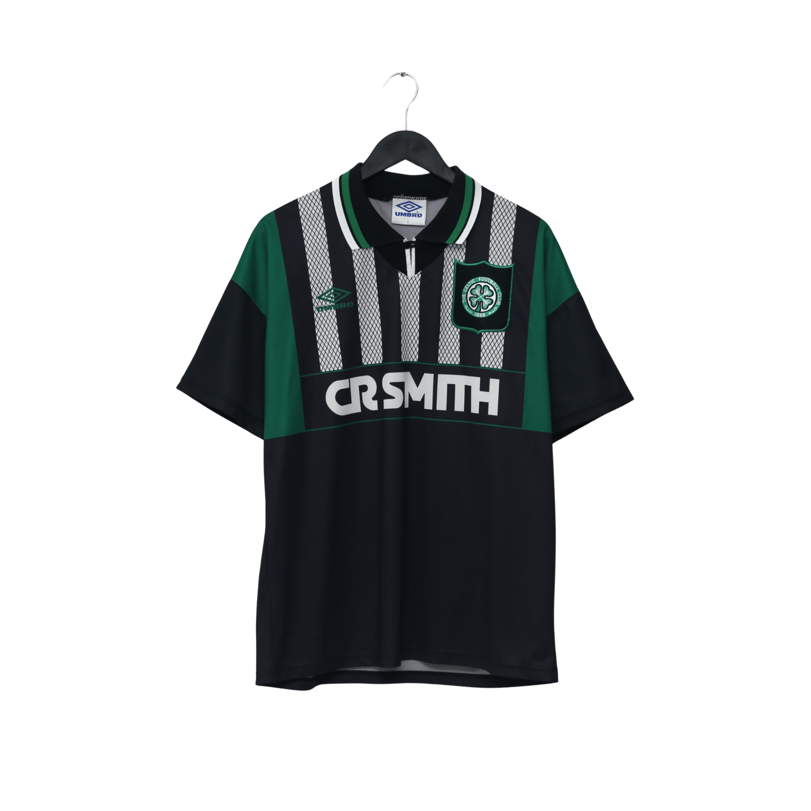 1994/96 Van Hooijdonk #9 Celtic Vintage Umbro Away Football Shirt (L)