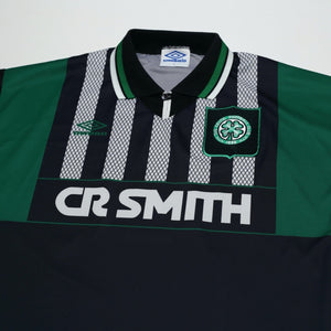 1994/96 Van Hooijdonk #9 Celtic Vintage Umbro Away Football Shirt (L)