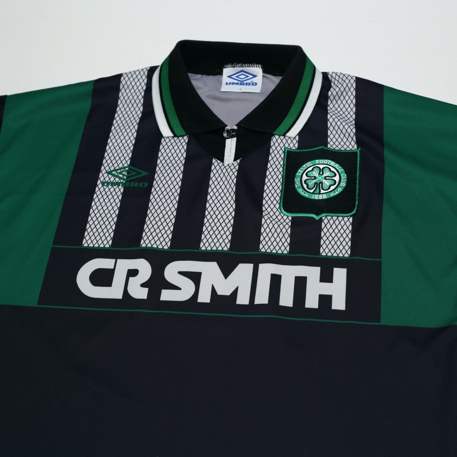 1994/96 Van Hooijdonk #9 Celtic Vintage Umbro Away Football Shirt (L)