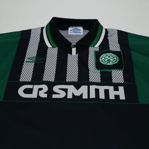 1994/96 Van Hooijdonk #9 Celtic Vintage Umbro Away Football Shirt (L)