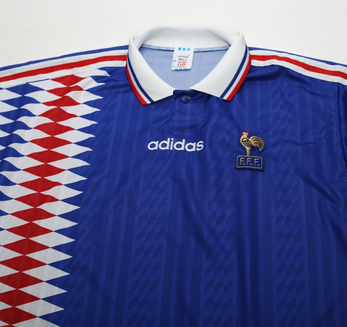 1994/96 ZIDANE #14 France Vintage adidas Home Football Shirt (L)