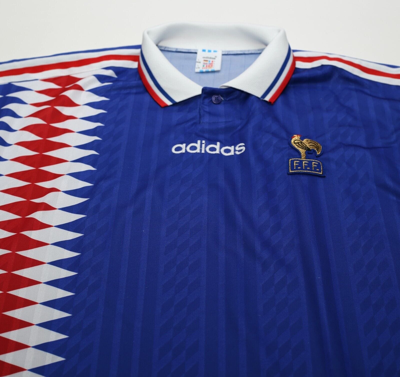 1994/96 ZIDANE #14 France Vintage adidas Home Football Shirt (L)