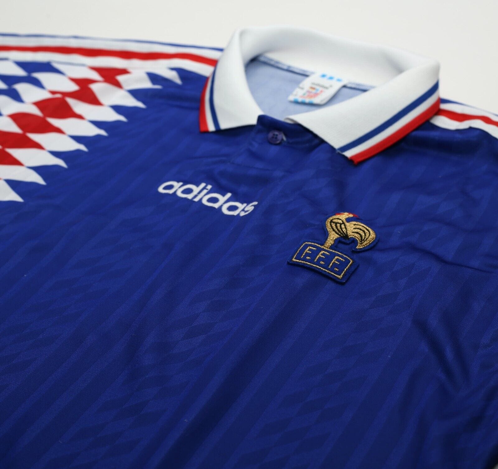 1994/96 ZIDANE #14 France Vintage adidas Home Football Shirt (L)