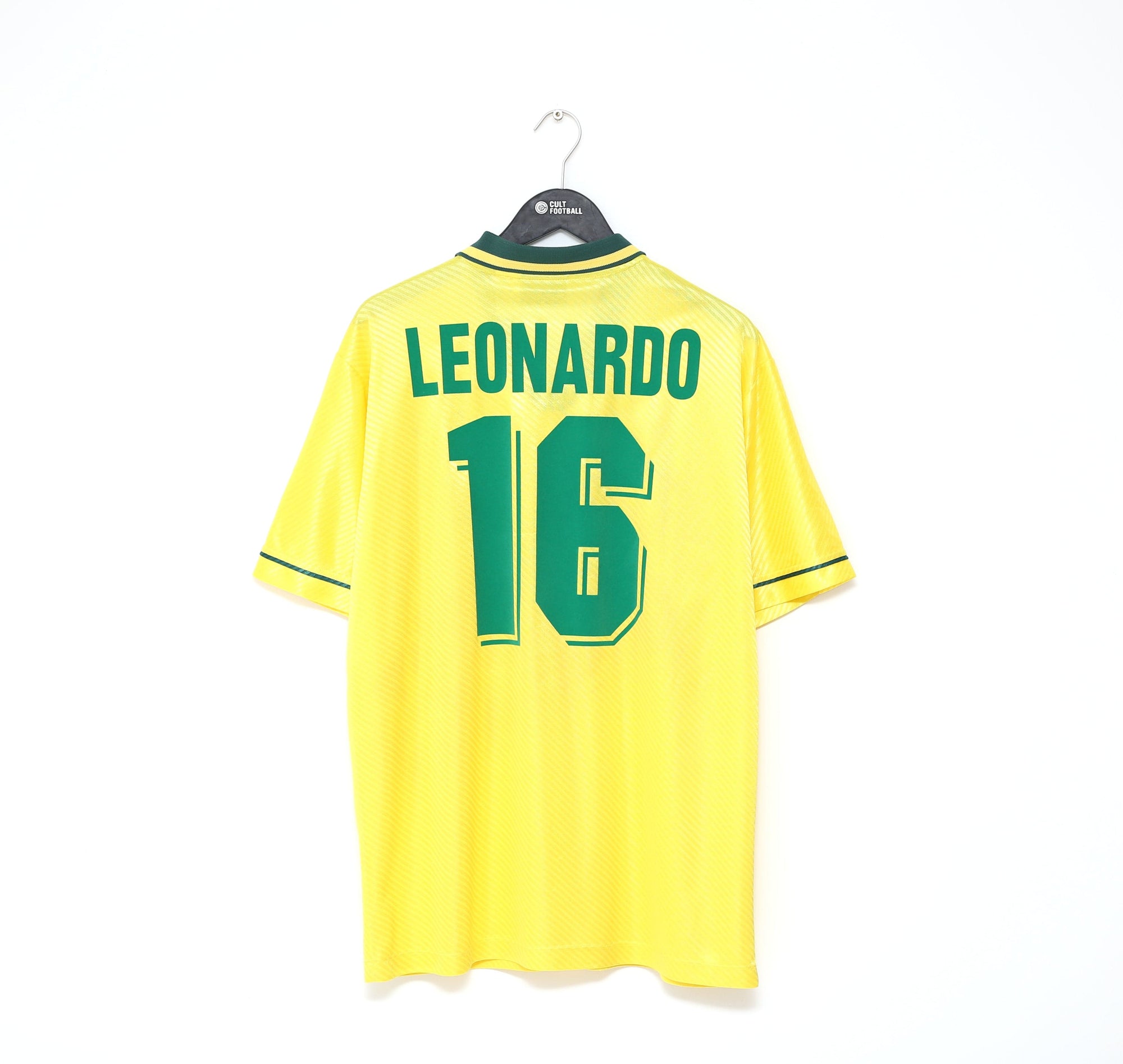 1994/97 LEONARDO #16 Brazil Umbro WC USA 94 Home Football Shirt (XL) AC Milan