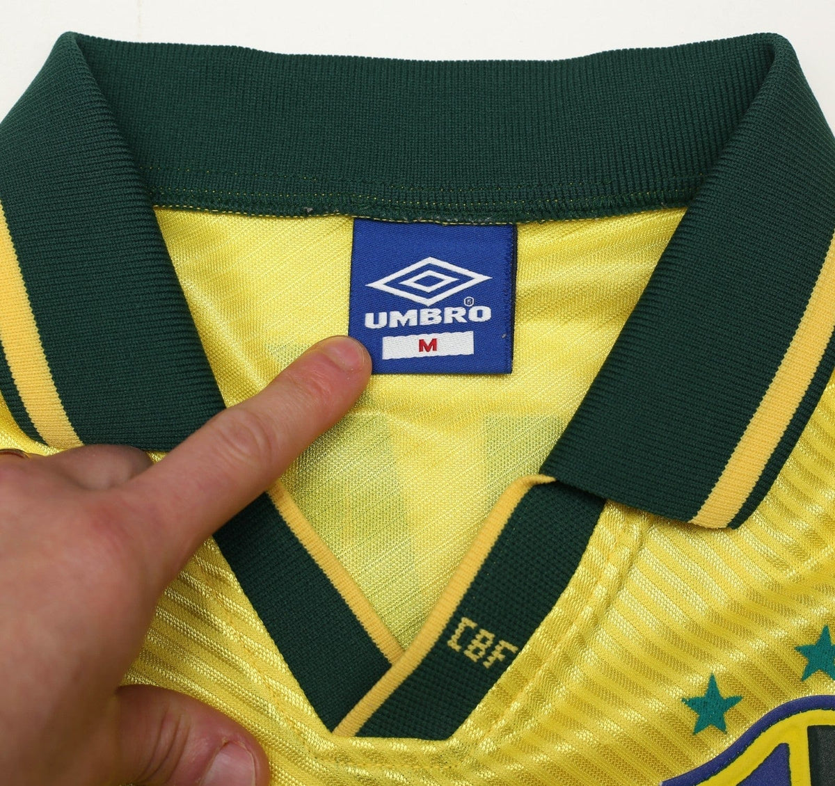 1994/97 ROMARIO #11 Brazil Vintage Umbro Home Football Shirt (M) 3 Star 94 WC