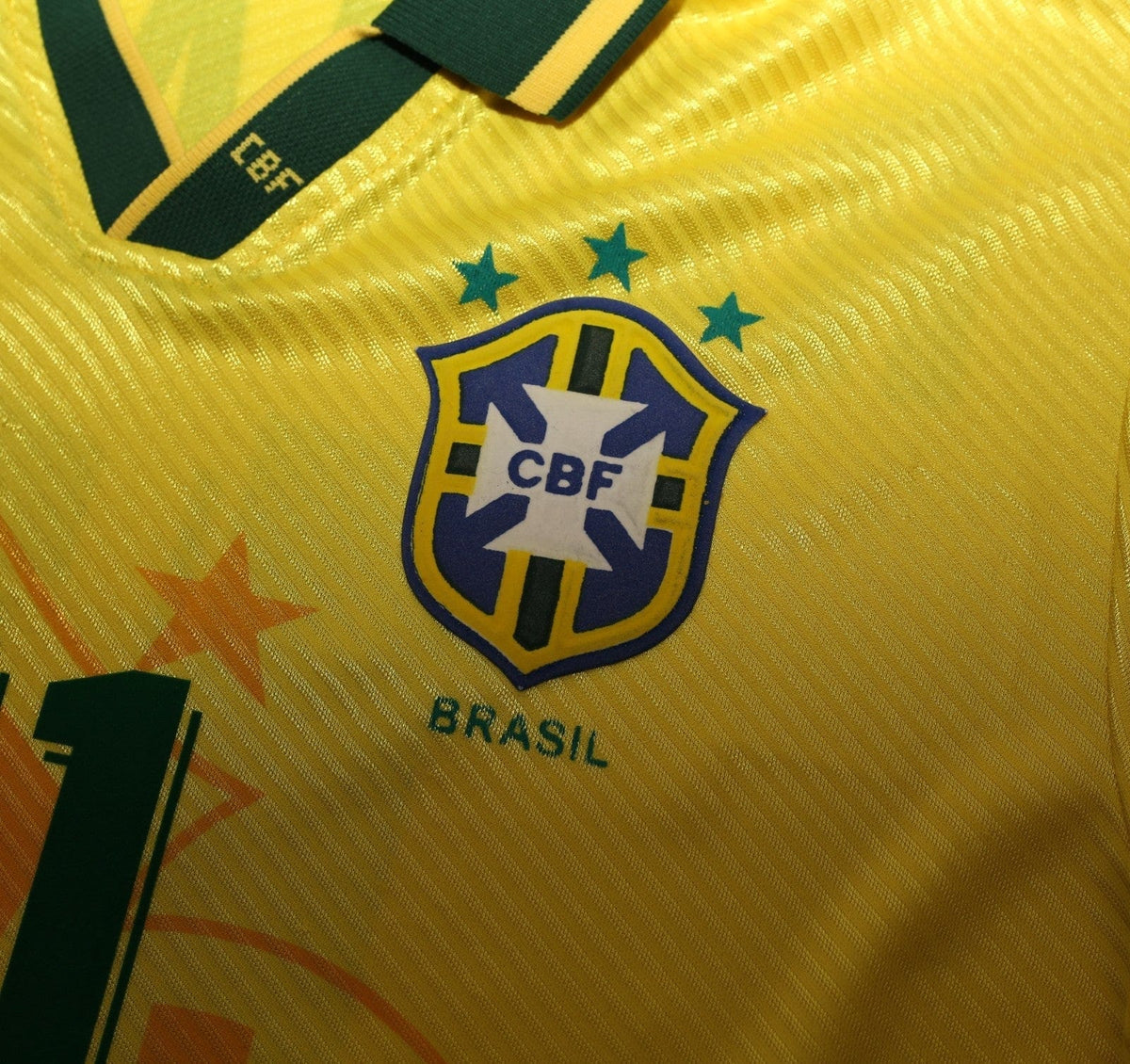 1994/97 ROMARIO #11 Brazil Vintage Umbro Home Football Shirt (M) 3 Star 94 WC