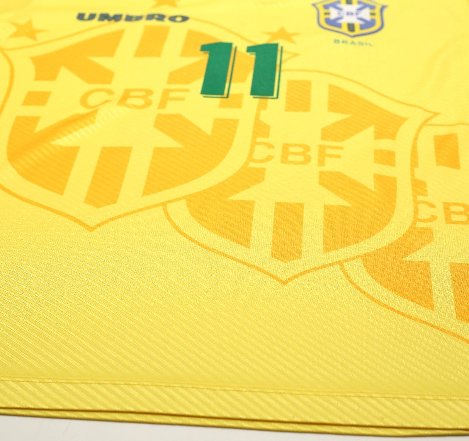 1994/97 ROMARIO #11 Brazil Vintage Umbro Home Football Shirt (M) 3 Star 94 WC