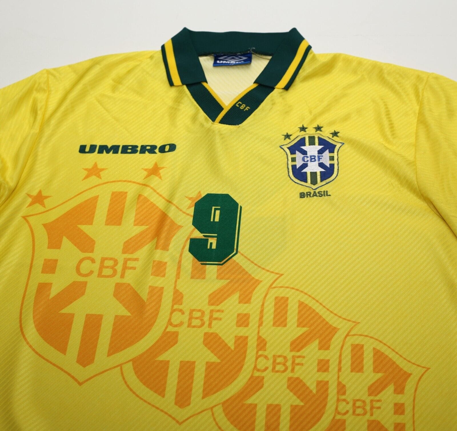 1994/97 RONALDO #9 Brazil Vintage Umbro Home Football Shirt (XL) Umbro Cup