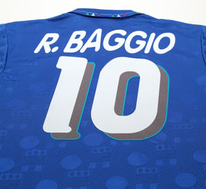1994 BAGGIO #10 Italy Vintage Diadora Home Football Shirt Jersey (M) Jaspo