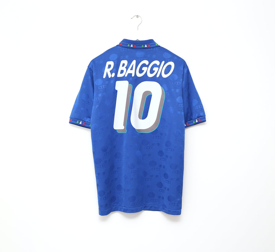 1994 BAGGIO #10 Italy Vintage Diadora Home Football Shirt Jersey (M) Jaspo