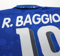 1994 BAGGIO #10 Italy Vintage Diadora Home Football Shirt (L) USA 94
