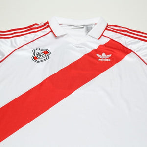 1994 Francescoli #9 River Plate adidas Originals L/S Home Football Shirt (L/XL)