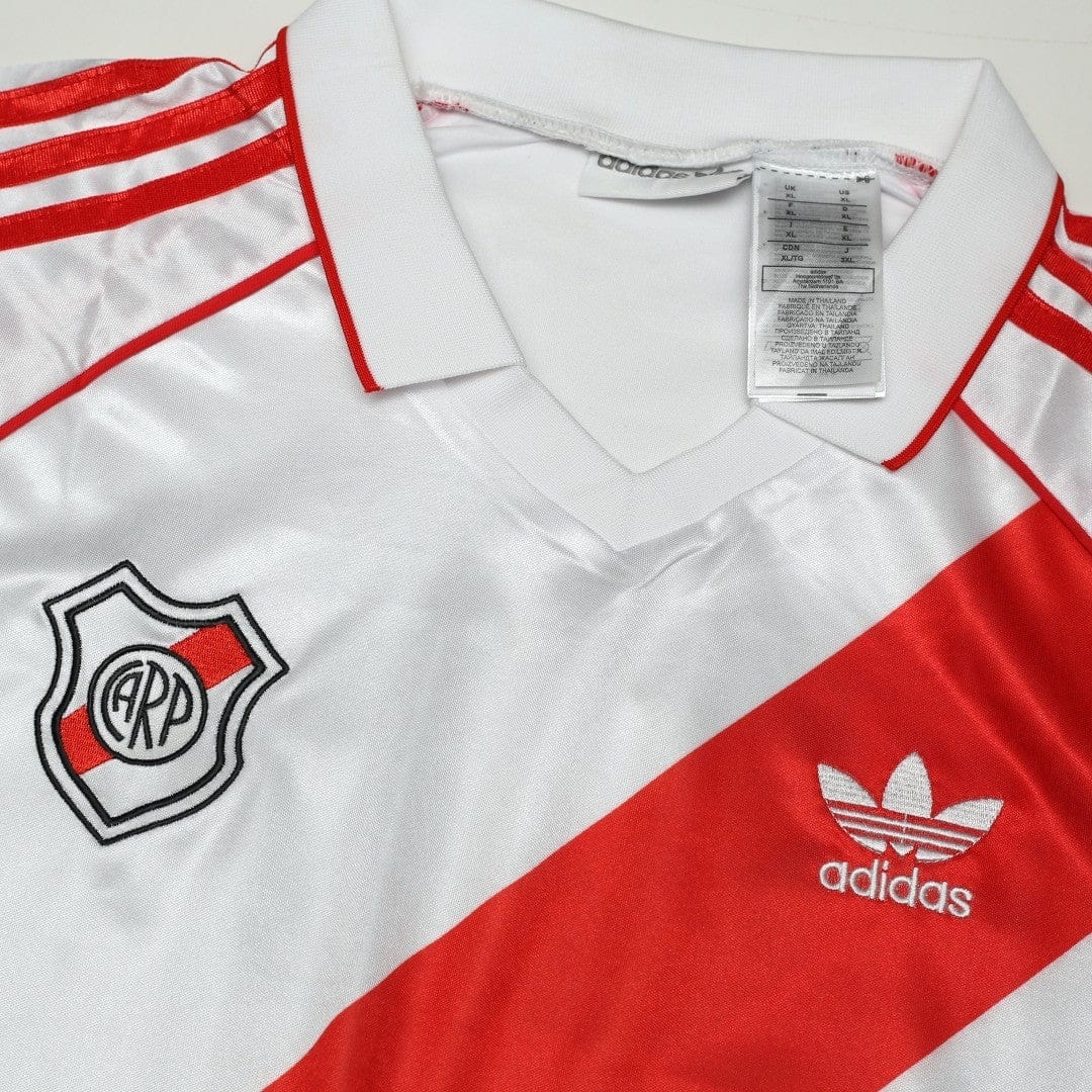 1994 Francescoli #9 River Plate adidas Originals L/S Home Football Shirt (L/XL)