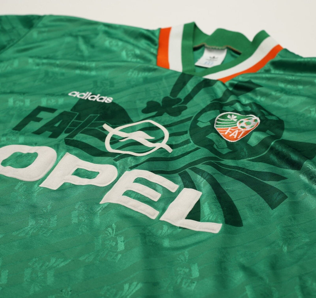 1994 KEANE #6 Ireland Vintage adidas Home Football Shirt 42/44 (L)