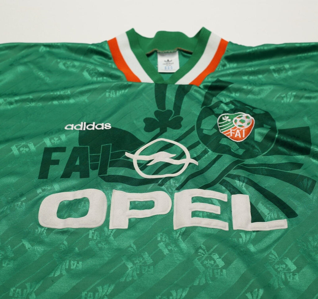1994 KEANE #6 Ireland Vintage adidas Home Football Shirt 42/44 (L)