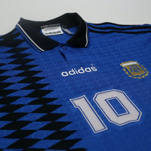 1994 Maradona #10 Argentina Retro adidas Originals Away Football Shirt (M)