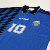 1994 Maradona #10 Argentina Retro adidas Originals Away Football Shirt (S/M)