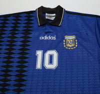 1994 MARADONA #10 Argentina Vintage adidas Away Football Shirt (M) USA 94