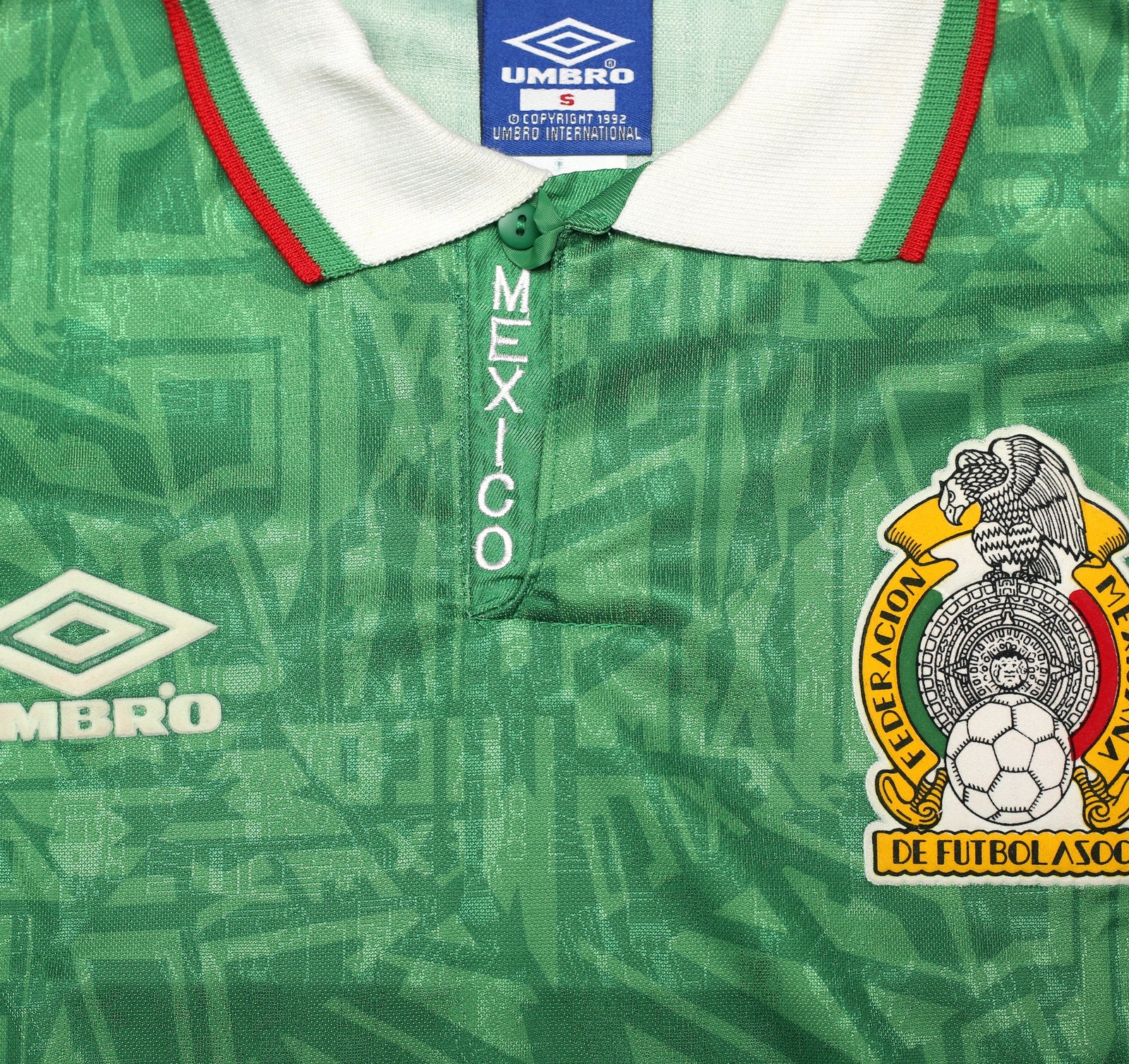 1994 MEXICO Vintage Umbro Home Football Shirt (S) World Cup 1994