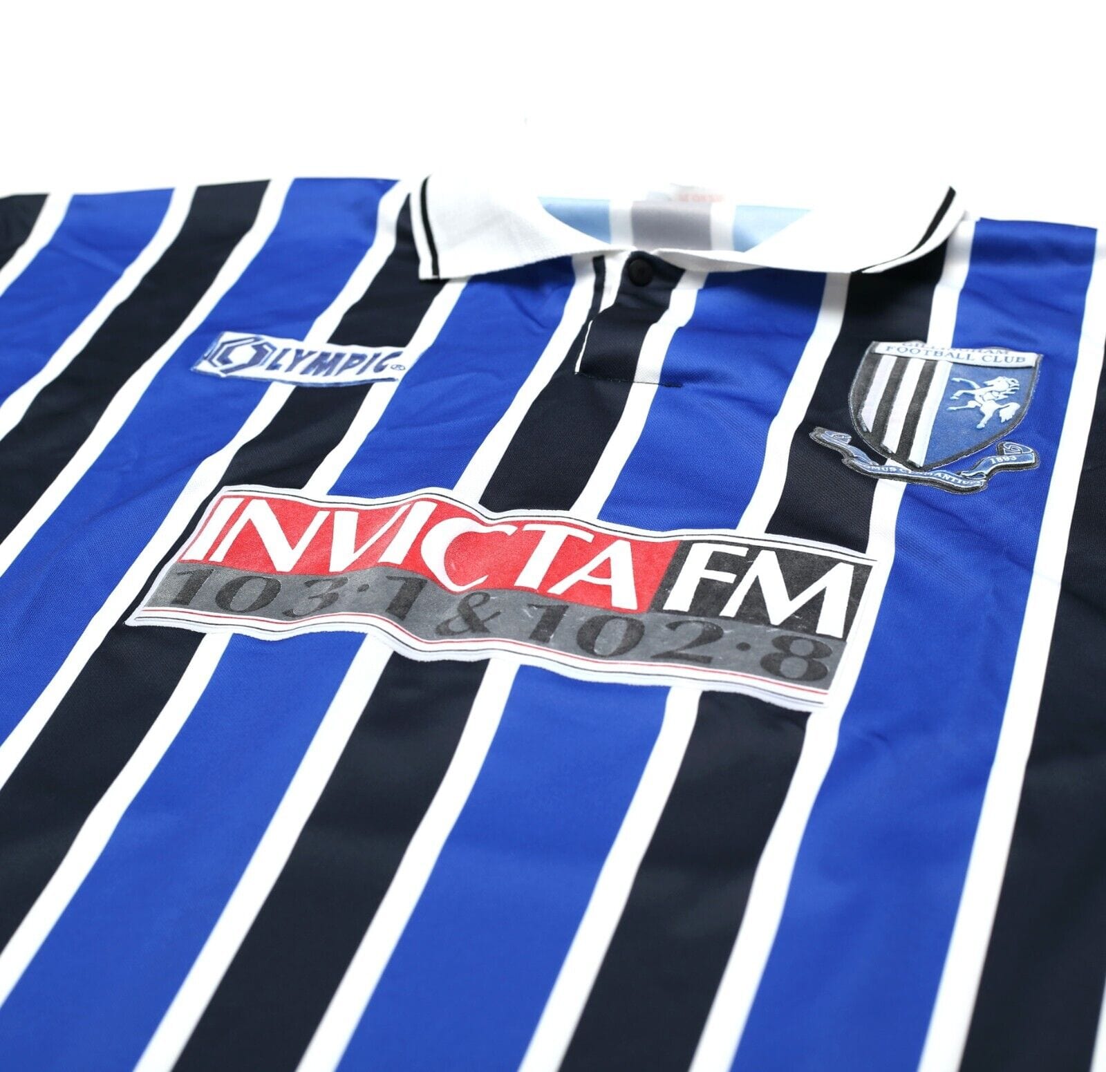 1995/96 #4 GILLINGHAM Vintage Olympic Home Match Worn/Issued Football Shirt (XL)