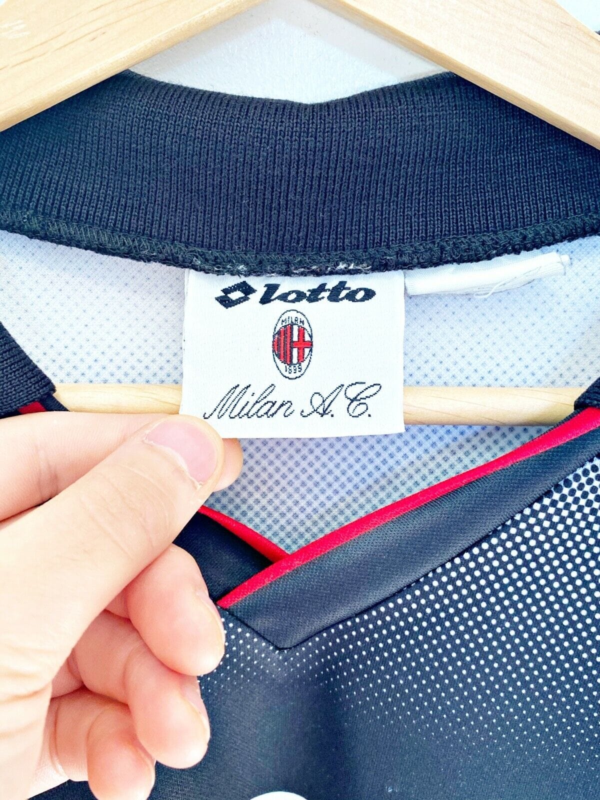 1995/96 AC Milan Vintage Lotto Training Football Shirt Jersey (L) Maldini Era